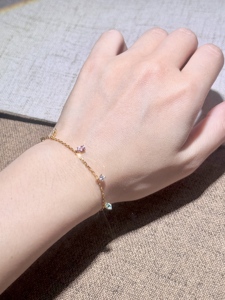 Bracelet en argent 925 plaqué or 18 carats certifié NGTC, zircon blanc cultivé en laboratoire, unisexe, pour fêtes, mariages, anniversaires, vente en gros - Product Image 6