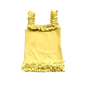 Débardeur en soie de lait pour enfants à volants, caraco sans manches personnalisé de couleur unie pour filles, débardeurs pour enfants OEM ODM - Product Image 4