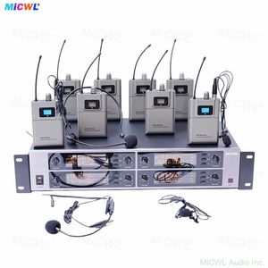 Système de microphone sans fil numérique UHF 8 canaux MiCWL D3900, 8 micros-casques, 8 micros-cravates, 8x50 groupes de fréquences, 400+ canaux cryptés - Product Image 4