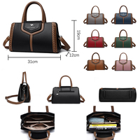 Sac à Main d'Été Tendance pour Femmes Style Preppy en Cuir PU, Sac Bandoulière et Porté Épaule avec Rivets et Fermeture Éclair – Vente en Gros
