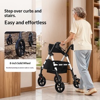 Aide à la marche électrique en acier, pliage en une seconde, fauteuil multifonctionnel pour personnes âgées, chariot de courses, capacité 136 kg, étanche