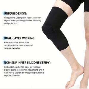 Rodillera Deportiva Profesional de Fábrica con Diseño de Panal de Abeja, Protección Ajustable, Acolchado Grueso de Espuma EVA, Transpirable - Product Image 3