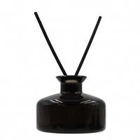 Flacon en verre diffuseur cylindrique CWM pour huiles essentielles – Personnalisable 100ml, 150ml, 200ml – Couleurs noir mat – Emballage pour parfums et huiles aromatiques givrées