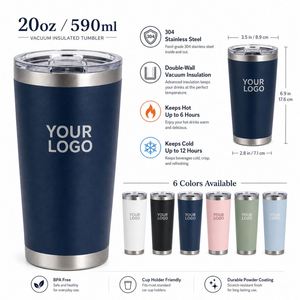 Vaso Térmico Compacto de 20oz con Aislamiento al Vacío, Personalizable con Logotipo, de Acero Inoxidable 304, con Pajita para Bebidas Calientes y Frías, para Uso Diario - Product Image 4