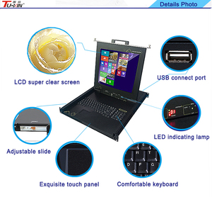 8/16 cổng <span class=keywords><strong>Rackmount</strong></span> LCD <span class=keywords><strong>KVM</strong></span> chuyển đổi với 17 '"màn hình - Product Image 2