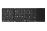 Keyboard Lipat Nirkabel 2.4Ghz Ukuran Penuh dengan Touchpad yang Diperbesar, Desain Mini Portabel Ultra Tipis dari Paduan Aluminium untuk Laptop dan Ponsel