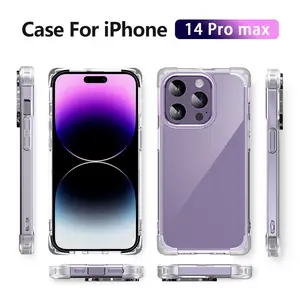 For IPhone 14 13 12 Pro Max Hybrid Case Transparent Thin Shockproof Mobile Phone TPU PC Back Cover Case