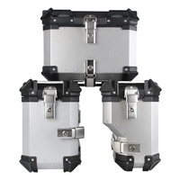 Boîtes latérales 38 L + boîte de queue 45l 3 pièces ensemble moto sacoche boîte de moto en aluminium pour le stockage
