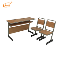 Ensemble chaise et table d'école modernes en plastique et métal avec bureau réglable et 2 tiroirs, certifié ISO pour la maison, le bureau et l'école