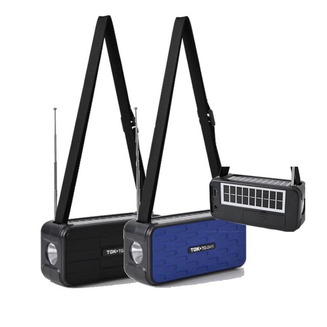 TGK-2409 Portable Solar Bluetooth Speaker with Bass Technology Stereo Sound TF Card MP3 Player Radio Outdoor Use 3W Output