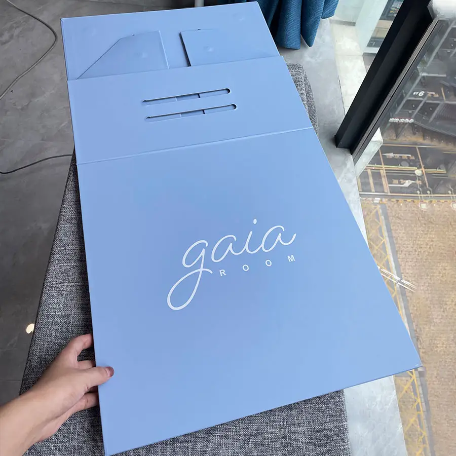 Logotipo personalizado Luxo Grande Papel Rígido Papelão Presente Embalagem Magnética Caixa Dobrável Para Vestido De Casamento E Roupas