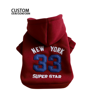 Pakaian anjing tampan, mantel hangat dua kaki mode Teddy <span class=keywords><strong>New</strong></span> <span class=keywords><strong>York</strong></span> Hoodie anak anjing musim gugur musim dingin - Product Image 1