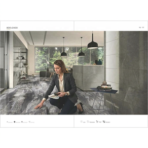 Tuile de porcelaine gris volcan 800x2400mm Aramani brillant Vietnam Villa carreaux de luxe en pierre frittée granit Quartz - Product Image 1