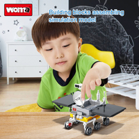WOMA TOYS Factory C0823 Ensemble de blocs de construction STEM pour enfants, thème Exploration spatiale humaine et Navigation Stellaire, avec véhicule lunaire, Juguetes