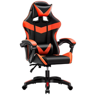 Chaise de jeu ergonomique pivotante inclinable en PU rouge et noir, idéale pour la maison et les salles de jeux – Vente en gros à prix réduit