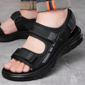 Sandales unisexes en cuir véritable à bout ouvert, semelle extérieure en caoutchouc, semelle intermédiaire en EVA, imperméables, chaussures d'eau d'été pour la plage, doublure en mesh - Product Image 1