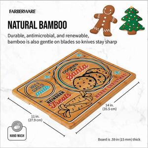 Planche à découper en bambou Jiechen Crafts 35,5x27,9cm, double face, en bois, pour la préparation des aliments en cuisine - Product Image 5