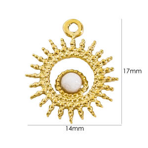 Позолоченный кулон из нержавеющей стали с Луной и звездой, полые шармы, красочные натуральные камни, драгоценные камни для поделок, украшения для свадьбы, вечеринки, подарки - Product Image 6