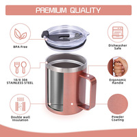 Mug isotherme en acier inoxydable Lake Green 12 oz avec couvercle, isolation 6-12 heures, personnalisable, portable, cadeau idéal pour