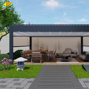 Pergola Bioclimatica <span class=keywords><strong>in</strong></span> Alluminio con Tetto a Lamelle Elettriche Telecomandabili e Impermeabili per Giardino - Product Image 2