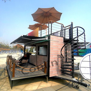 Puesto móvil Tienda de alimentos con escaparate Restaurante plegable Camión Venta Carro de café Remolque - Product Image 1