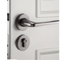 Poignée de porte silencieuse universelle pour chambre à coucher, ensemble de serrures à poignée pour porte en bois, serrure à pêne fendu