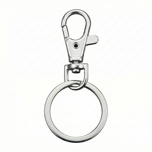 Porte-clés léger avec mousqueton à ressort en métal et pince à griffe de homard rotative, accessoires pratiques - Product Image 5