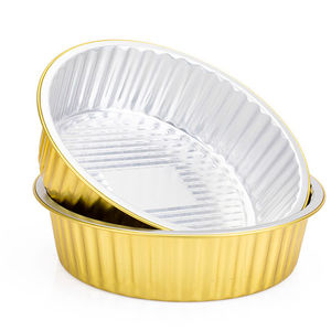 Assiettes jetables emballage de restauration rapide <span class=keywords><strong>frites</strong></span> rondes en aluminium conteneur moule Support pour animaux de compagnie accepter la nourriture plateaux <span class=keywords><strong>à</strong></span> emporter - Product Image 2