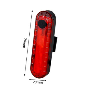 Feu arrière LED pour vélo, 70mm x 20mm, rechargeable, étanche, mode flash, rouge et blanc, pour la conduite nocturne - Product Image 1