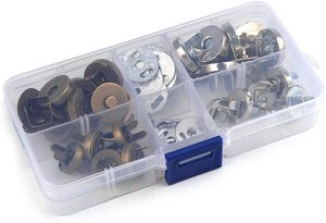 TIMESETL Set Mm Magnetic Snap <b>Button</b> for Purse & Travel Bags with Storage Box Silver Antique Brass Metal - Product Image 6