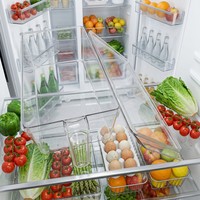 Boîte de rangement alimentaire empilable sans BPA avec poignée de traction, en PET transparent, pour économiser de l'espace dans le réfrigérateur