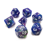 Ensemble de 7 dés de couleur nacrée, ensemble de 7 dés polyédriques nacrés pour jeux de rôle
