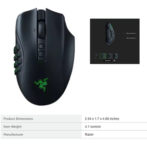 Ratón inalámbrico para juegos <span class=keywords><strong>Razer</strong></span> Naga <span class=keywords><strong>V2</strong></span> <span class=keywords><strong>Pro</strong></span> original, sensor óptico de 20K DPI, interruptor de ratón para juegos más rápido, iluminación Chroma RGB - Product Image 2