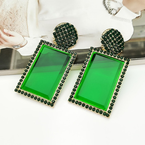 Jishhansidon — boucles <span class=keywords><strong>d</strong></span>'oreilles en verre pour femmes, avec pendentif carré en strass brillants, à la mode, bijoux goutte <span class=keywords><strong>d</strong></span>'<span class=keywords><strong>oreille</strong></span>, cadeaux pour filles - Product Image 5
