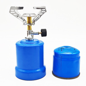 Portable Gas <b>Stove</b> 9.8x9.8x21.3cm Aluminum Alloy Outdoor Camping Cooker With Blue Flame For 1-2 Person Use - Product Image 4