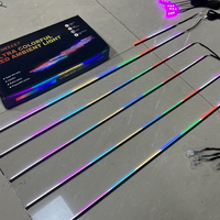 3 Zones 18 LED Magic Car Light Symphony, éclairage d'ambiance intérieur de voiture à effet de poursuite, bande acrylique arc-en-ciel, lumières d'ambiance pour voiture