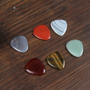 Púa de Guitarra de Piedras Preciosas Naturales Mixtas, Ojo de Tigre, Jaspe Rojo, Ágata, Aventurina, Accesorio para Guitarra - Product Image 2