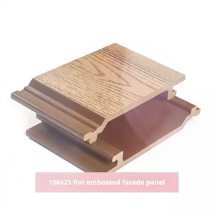 แผ่นผนังตกแต่งภายนอกแบบ <span class=keywords><strong>WPC</strong></span> ลายร่อง สำหรับปูพื้นและบุผนัง พร้อมผนังคอนกรีต - Product Image 6