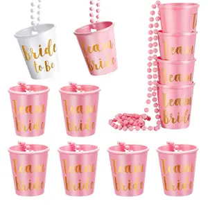 12PCS Bridesmaid Small Durable Bachelorette Party DIY Shot Glass Necklace Marriage Drinking Game Beaded Team Bride To Be XPT002