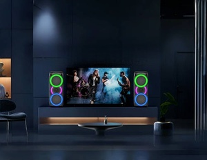 Kép 8 Inch Xách Tay Loa Không Dây RGB LED Chiếu Sáng Pin Điện Hiif Âm Thanh Cho Đảng Karaoke Bao Gồm Bộ Nhớ Không Dây Thẻ - Product Image 3