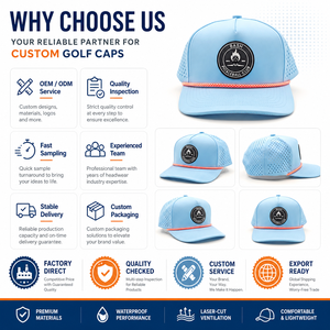New Fashion Custom PVC Patch Logo 5 Panel Waterproof Polyester Sport Golf Hat,Laser Cut Perforated Dad Gorras,<b>Rope</b> Baseball Cap - Product Image 5