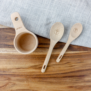 Wholesale Beech Wood Kitchen Tools Cake Baking Custom Nesting 4 Pieces <strong>Measuring</strong> <strong>Cup</strong> <strong>Set</strong> - Product Image 5