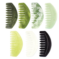 Pierre de massage en jade naturel, petite pierre de massage, peigne Gua Sha pour le cuir chevelu avec fonction musicale