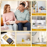 Plateau rectangulaire en acier inoxydable doré, idéal pour servir, décoratif, pour salle de bain, pour assiettes, thé, fruits