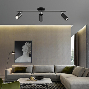 Moderna Lampada da Soffitto a 3 Luci in Alluminio LED, Faretto Nero Lungo, Illuminazione Regolabile per Negozi e Gallerie d'Arte - Product Image 6