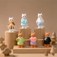 Katzenfiguren Kawaii Kätzchen Liebesstern Cocktail-Thema Niedliche Sammlerstücke Harz-Tierpuppen Ornament Geschenk für Katzenliebhaber Wohndekoration