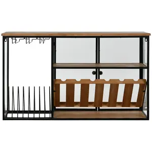 Soporte de Pared para Botellas de Cristal Metálico 102x32x60 Natural - Product Image 6