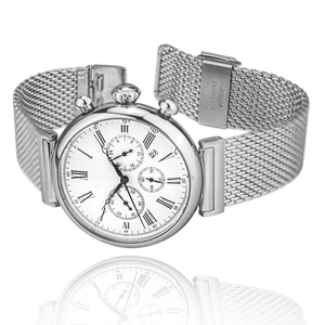 Montres de luxe en acier inoxydable pour hommes, sport japonais, étanche, <span class=keywords><strong>chronomètre</strong></span> multifonctionnel, bracelet en maille d'acier - Product Image 4