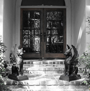 Tùy chỉnh cánh cho gargoyle hoặc <span class=keywords><strong>Griffin</strong></span> tượng đồng thau điêu khắc với đánh bóng vàng kết thúc tùy chỉnh kích thước cho cửa trang trí - Product Image 5