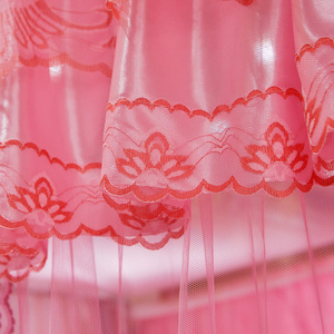 Hàn Quốc Phong Cách Màu Hồng Ren Thêu Đôi Nylon Pha Trộn Giường Rèm Cửa 4 Góc Bài Tán Màn Muỗi - Product Image 5